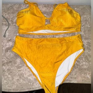 Yellow Bikini Set high waisted